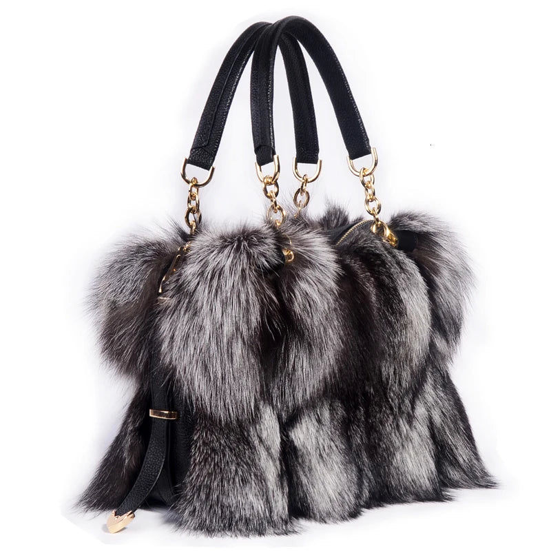 Luxury Fox Fur   Shoulder Bag