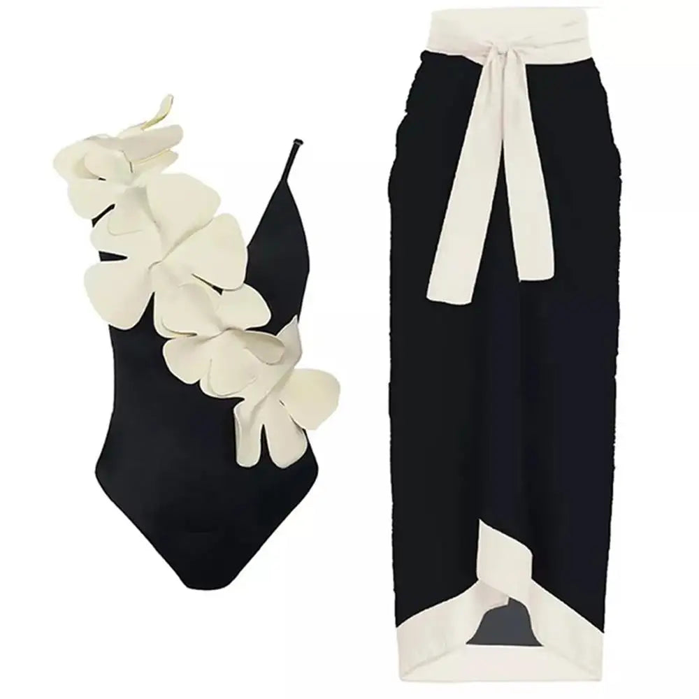 Sexy Swimsuit Combination Sets With Matching Serong Skirt