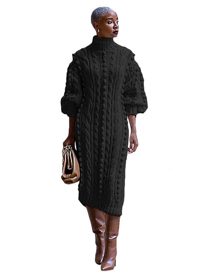 Braid Knitted Sweater Dress