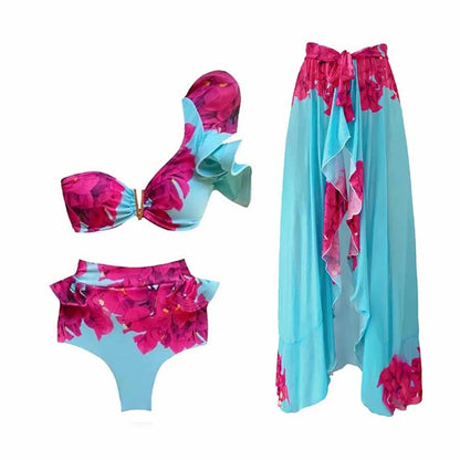 Sexy Swimsuit Combination Sets With Matching Serong Skirt