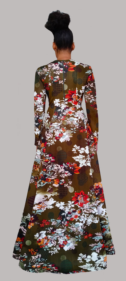 Miss Jones Printed Gown with Pant Suit