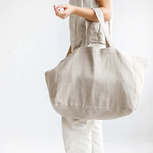 Retro Cotton Linen Bags Large Casual Solid Color