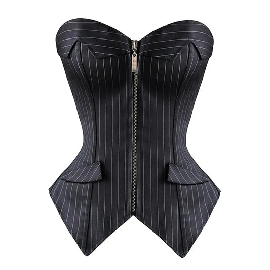 Flaunt Your Curves with The PinStripe Overbust Corsets