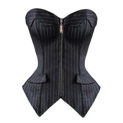 Flaunt Your Curves with The PinStripe Overbust Corsets