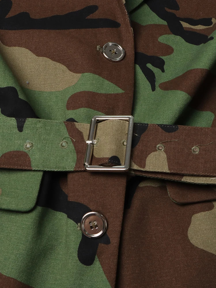 Camouflage Buckle Accent Jacket