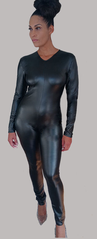 Stretch leatherate Body Suit