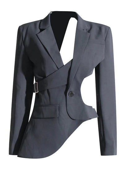 Hollow Out Backless Slimming Blazers