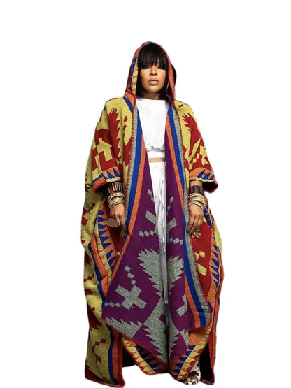 African New Hooded Poncho